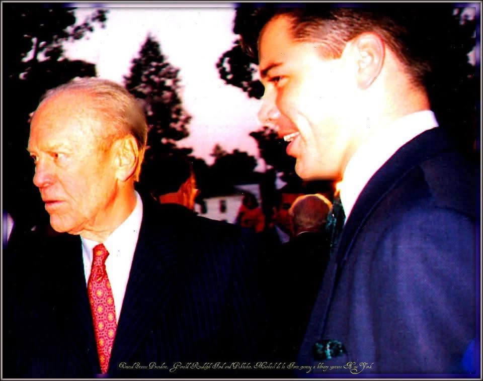 Former President Gerald Ford with LIKE Magazine publisher Michael de la Force.