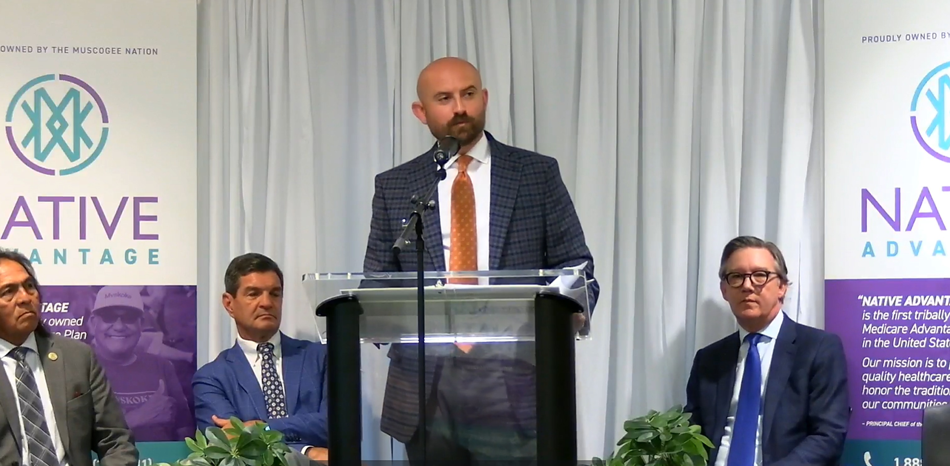 Press conference hosted by Principal Chief David Hill on Oct. 15, 2026, where the Muscogee (Creek) Nation presented Native Advantage