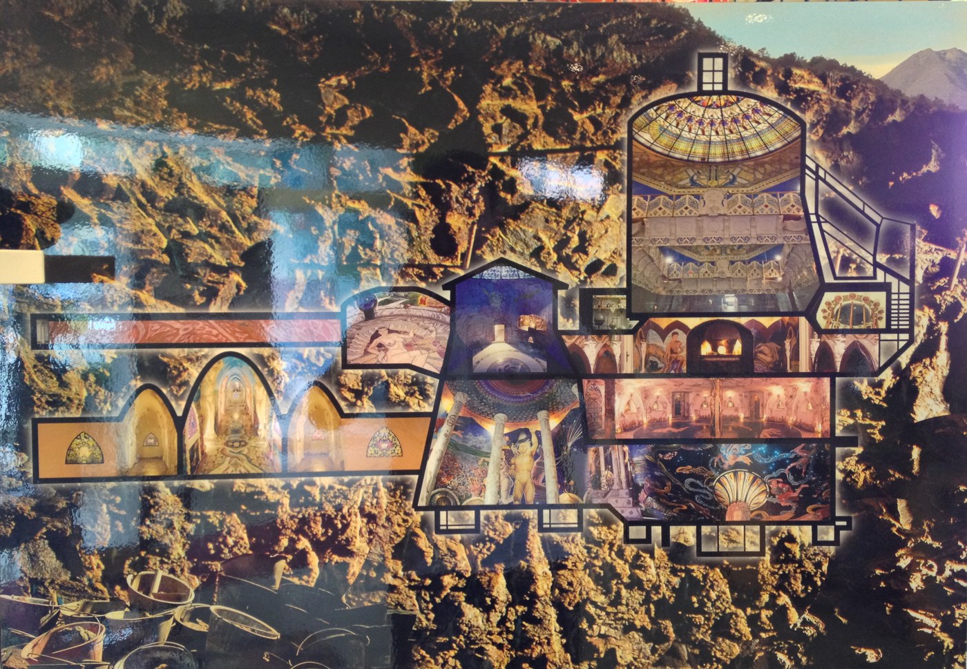 Scale model of the Temples of Humankind on display inside the Crea center (not the actual underground halls)