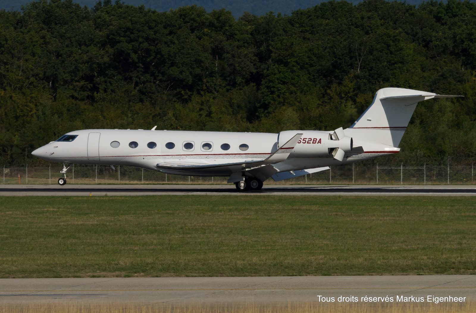 Gulfstream G650 private business jet on the apron